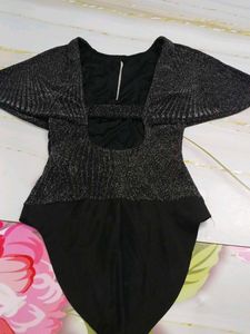 (900)Sparkly Black Bodysuit