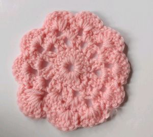 Handmade Crochet Coaster + Mini Flower Keychain🌸