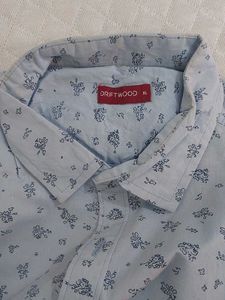Blue Printed Casual Shirt