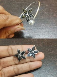 Green Flower Jewelry Set