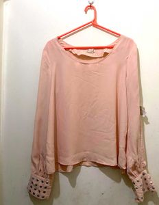 Peach Blouse Studded cold shoulder bust 36 L-23
