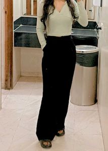 Zara Sage Green Ribbed Top