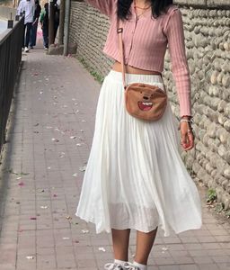 White Pleated Skirt