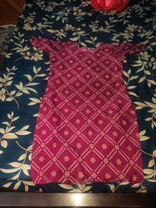 Maroon Printed Kurta