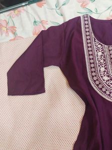 new Purple Embroidered Kurta