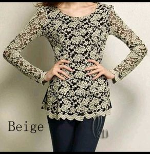 Retro Peplum Rockabilly Long Sleeve Crochet
