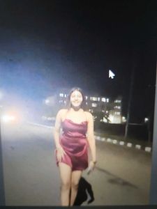 Silky Maroon Mini Dress Y2k