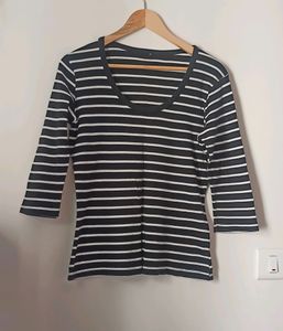 Striped 3/4 Sleeve Top