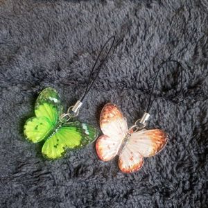 Butterfly Phone Charm Set of 2