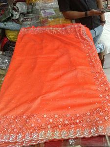 Elegant Orange Saree