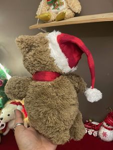 Festive Teddy Bear with Santa Hat