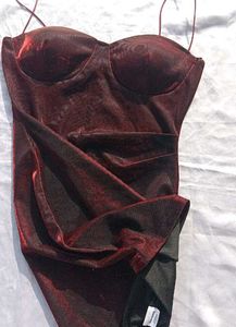 Brand New(Savana Dual Shade)Red Shimmer Mini Dress