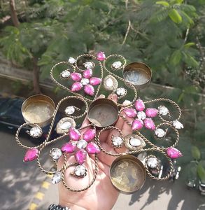 Floral Jeweled Candle t-light Holder