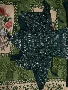 New Green Dress With Dupatta And Plazzo