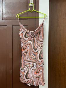 y2k chic marble-printed dress🧡🤎