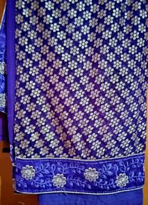 Embroidered Blue Saree