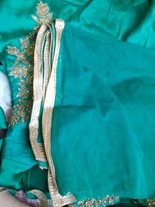 Green Color Ethnic Gown With Dupatta
