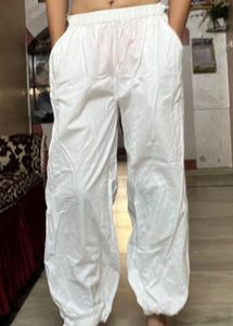 White Parachute Pants - Comfy &amp; Stylish (Size M)