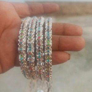 Sparkling Silver Bangles