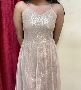 Golden Sequin Partywear Mini Dress