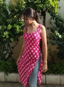 Pink Printed Kurti
