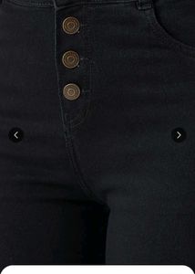 Miss Chase Black fit Denim Jeans with buttons
