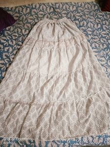 Grey Long Flared Skirt