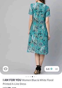 I AM FOR YOU Women Blue &amp; White Floral Dres