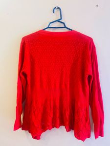 Red Knit Cardigan Shrug