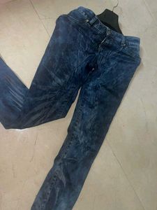 Stylish Blue Patterned Jeans