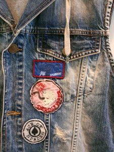 UNISEX Half Denim Jacket With Hoodie Cap