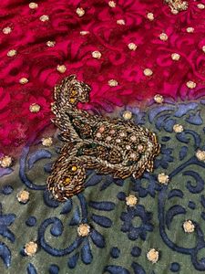Welvet Finishing Haevy Jardosy Work Saree