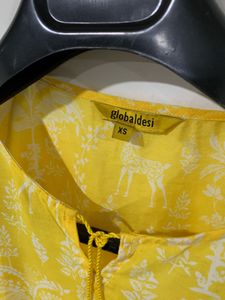 Yellow Botanical Print Top