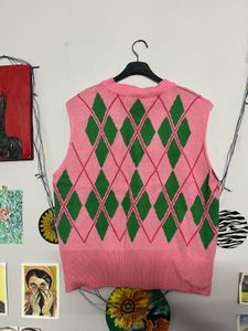 Pink Argyle Sweater Vest💚🩷