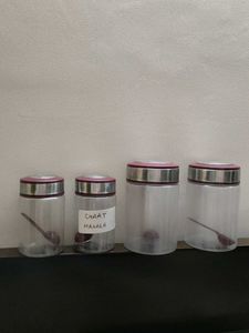 Set Of 4 Good Quality Plastic Container Jar