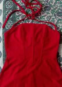 Halter Neck Bodycon Solid Midi Dress