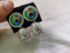 Peacock Jhumka Earrings