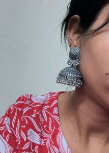 Silver Jhumka Earrings