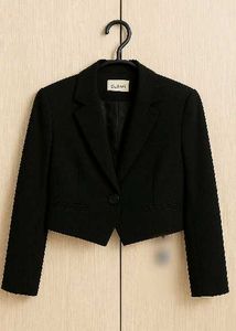 Black Cropped Blazer Jacket