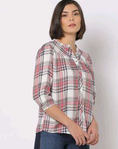 Plaid Print Top