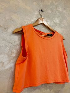 Coral Sleeveless Short Pattern Top