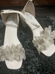 Elegant White Floral Heels