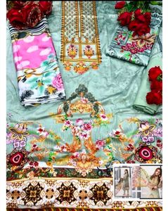 Unstitched Cotton Dress Material New Pattern