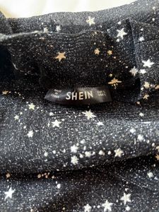 Shein Black Mesh Net Full Sleeves Top
