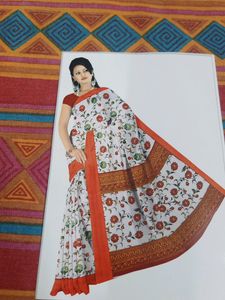 Zari Copper Floral Saree Daily Wear Rs 350