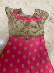 Pink &amp; Gold Polka Dot Dress