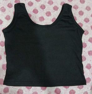 Black Cropped Tank Top
