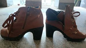 Brown Heeled Ankle Boots