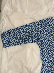 Navy Blue Cotton Short Kurti