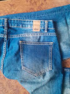 Flared Blue Denim Jeans